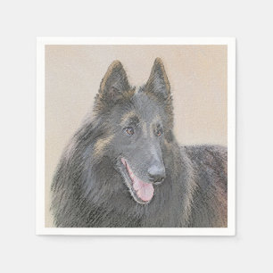 Serviette En Papier Peinture belge Tervuren - Cute Original Chien Art