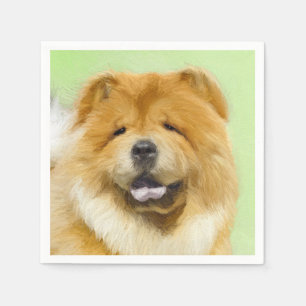 Serviette En Papier Peinture Chow Chow - Joli art original chien