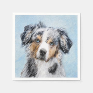 Serviette En Papier Peinture de berger américaine miniature - Chien A