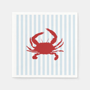 Serviette En Papier Peinture de crabe rouge Bande nautique