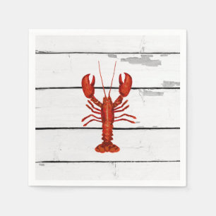 Serviette En Papier Peinture de homard Nautique Shiplap Côtier