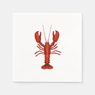 Serviette En Papier Peinture de homard sur le littoral nautique