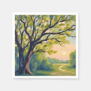 Serviette En Papier Peinture de paysage italien de citronnier