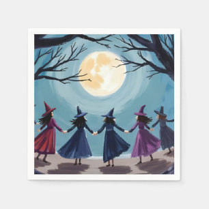 Serviette En Papier Peinture de séance de sorcière Halloween