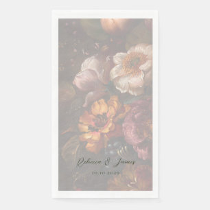 Serviette En Papier Peinture Fleur d'Art Romantique Mariage