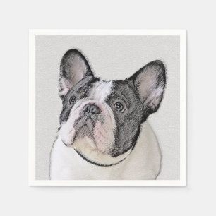 Serviette En Papier Peinture française de Bulldog (Pied de broche) - A
