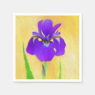 Serviette En Papier Peinture Iris à pois pourpre - Chien original mig