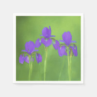 Peinture Iris Violet - Art Fleur Originale