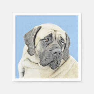 Serviette En Papier Peinture Mastiff (Fawn) anglaise - Art Chien origi