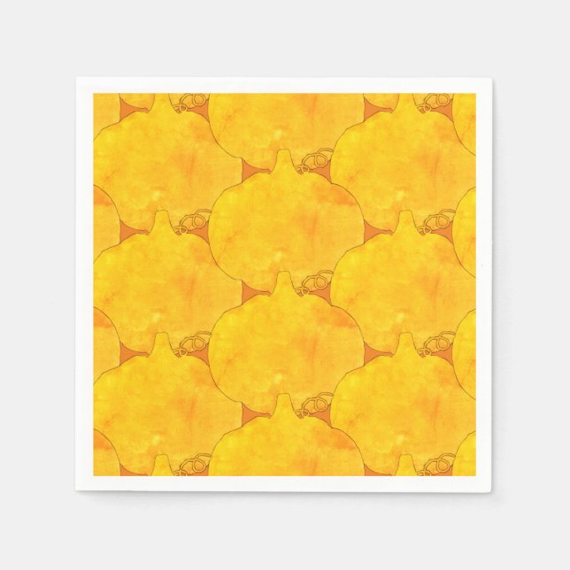 Serviette En Papier Peinture Motif citrouille aquarelle (Devant)