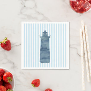 Serviette En Papier Peinture phare Papier bleu océan Napkin