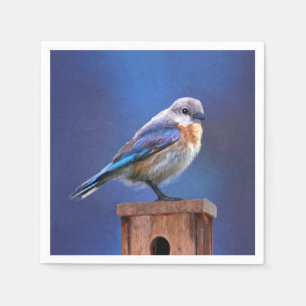 Serviette En Papier Peinture pour oiseaux bleus (femelle) - Art origin