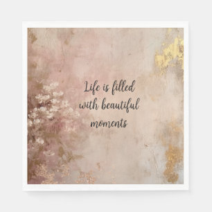 Serviette En Papier Peinture rose en or