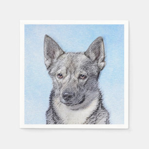 Serviette En Papier Peinture Suédoise Vallhund - Cute Original Chien A