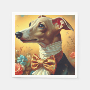 Serviette En Papier Peinture vintage italienne Greyhound Dog