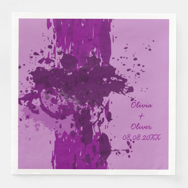 Serviette En Papier Peinture violette (Devant)