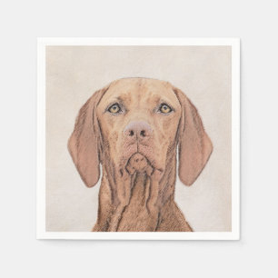 Serviette En Papier Peinture Vizsla - Joli art original chien