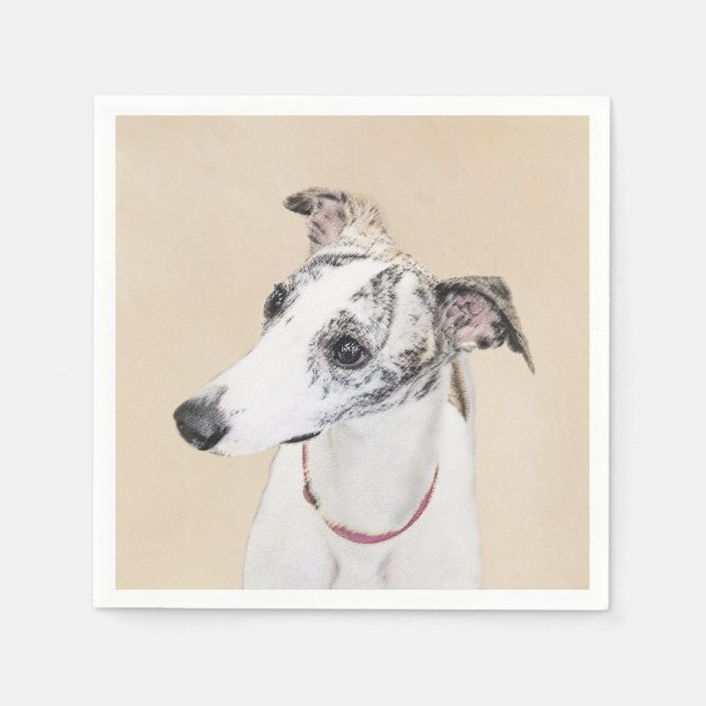 Serviette En Papier Peinture Whippet - Jolie art original chien (Devant)