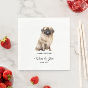 Serviette En Papier Pekingese Full Color Mariage pour animaux de compa