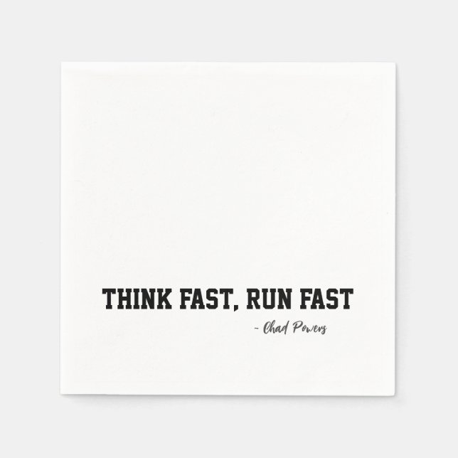 Serviette En Papier Penser Fast Run Sport Football Motivation (Devant)