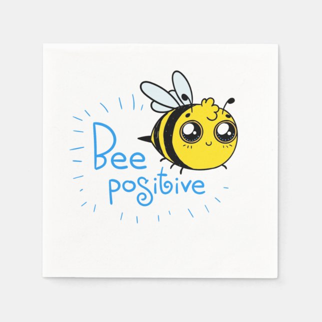 Serviette En Papier Penser Positive Abee Positive Mignonne Abee (Devant)