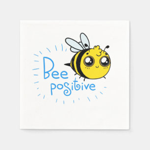 Serviette En Papier Penser positivement l'abeille douce