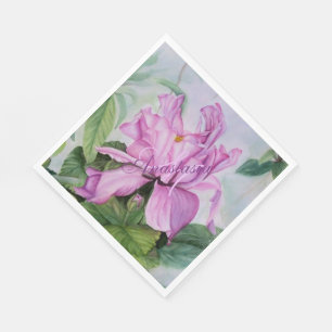 SERVIETTE EN PAPIER PENSEZ ROSE ORCHID ANNIVERSAIRE DE FÊTE MONOGRAM