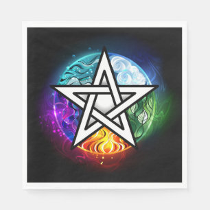 Serviette En Papier pentagramme du Wiccan