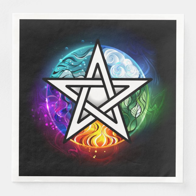 Serviette En Papier pentagramme du Wiccan (Devant)