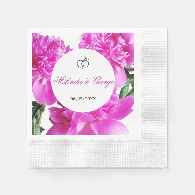Serviette En Papier Peony. (Devant)