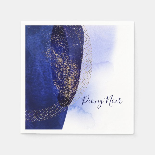 Serviette En Papier Peony Noir Collection Naples (Devant)