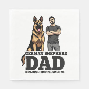 Serviette En Papier Père berger allemand - Loyal. Feu. Protection.