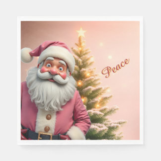 Serviette En Papier Père Noël amusant thème de vacances