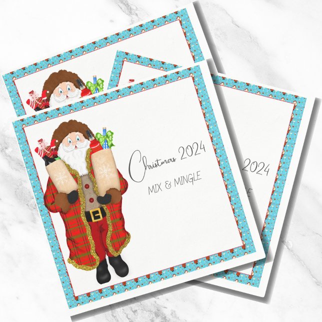 Serviette En Papier Père Noël Apporte Noël Liquor (Créateur téléchargé)