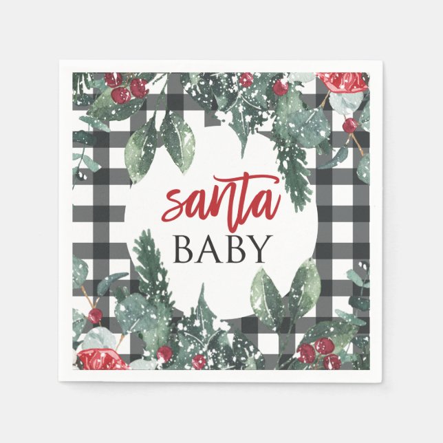 Serviette En Papier Père Noël Baby Christmas Baby shower (Devant)