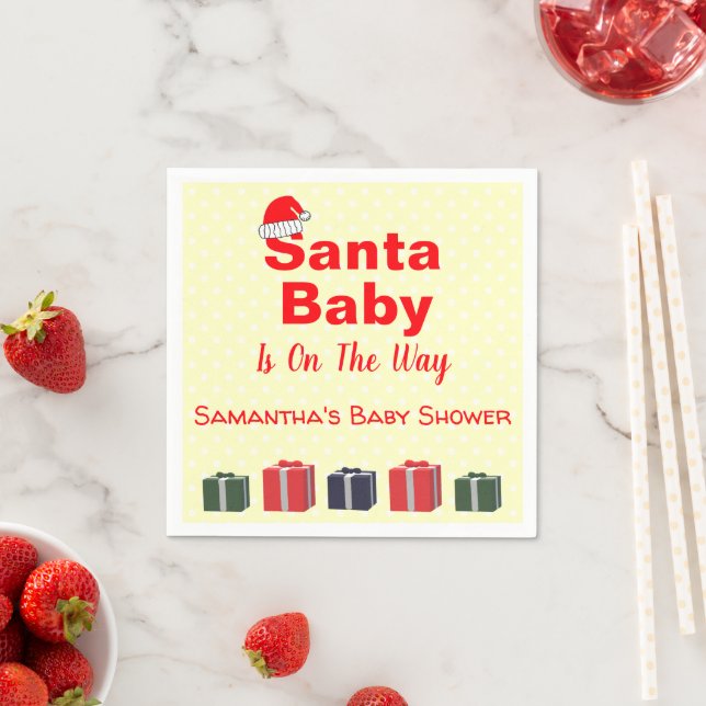 Serviette En Papier Père Noël Baby Christmas Baby shower (En situation)