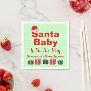 Serviette En Papier Père Noël Baby Christmas Baby shower