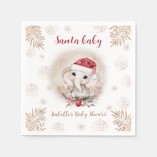 Serviette En Papier Père Noël Baby Christmas Girl Baby shower serviett (Devant)