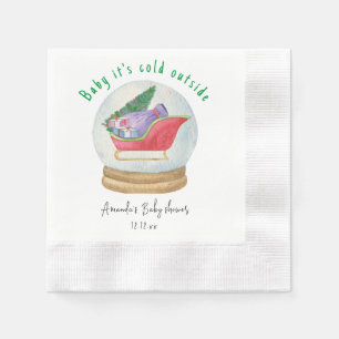 Serviette En Papier Père Noël - bébé il fait froid dehors