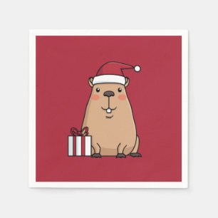 Serviette En Papier Père Noël Capybara Holiday Fun
