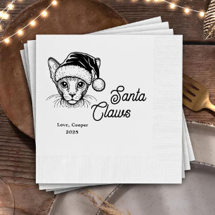 Serviette En Papier Père Noël Claws Personnalisé Cat Drake Mariage