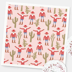 Serviette En Papier Père Noël Cow-boy Noël occidental