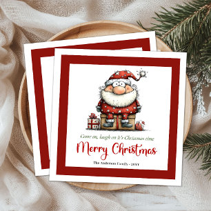 Serviette En Papier Père Noël drôle et fantaisiste serviettes de fête