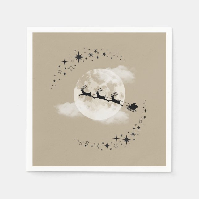 Serviette En Papier Père Noël et les serviettes de lune (Devant)