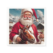Père Noël et son cheval des Rocheuses