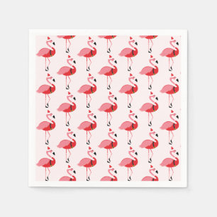 Serviette En Papier Père Noël Flamant rose rose Noël Motif de Noël