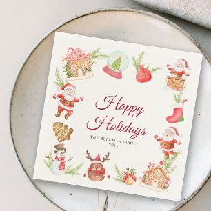 Serviette En Papier Père Noël Gingpain Maison Noël Fête