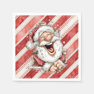 Serviette En Papier Père Noël hilare qui rit
