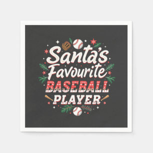 Serviette En Papier Père Noël Joueur favori de baseball Arbre de Noël