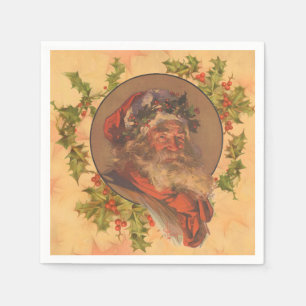 Serviette En Papier Père Noël Leyendecker Antique Victorien